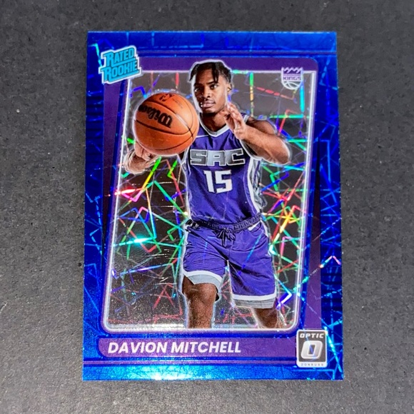 Davion Mitchell Rated Rookie Card Panini Prizm Blue Velocity Holo - Donruss 2022 - Picture 1 of 2